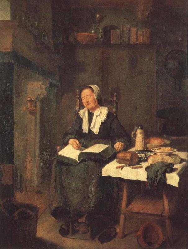 BREKELENKAM, Quiringh van A Woman Asleep by a Fire oil painting picture